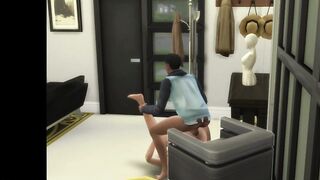 SIMS 4 - EBONY COUPLE HAS A QUICK HARD FUCK