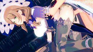 Lisa and Raiden Shogun from Genshin Impact Give Magic Training Until Creampie - Anime Hentai 3d