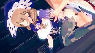 Lisa and Raiden Shogun from Genshin Impact Give Magic Training Until Creampie - Anime Hentai 3d