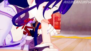 Lisa and Raiden Shogun from Genshin Impact Give Magic Training Until Creampie - Anime Hentai 3d