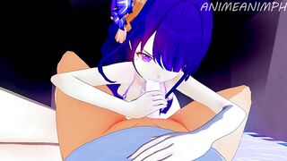 Lisa and Raiden Shogun from Genshin Impact Give Magic Training Until Creampie - Anime Hentai 3d