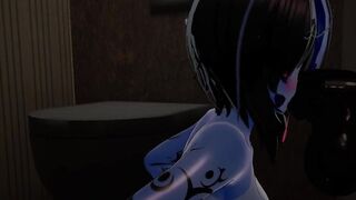 Blue demon succs you in the bathroom