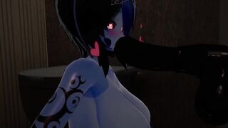 Blue demon succs you in the bathroom