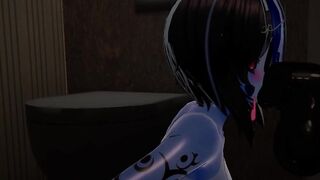 Blue demon succs you in the bathroom