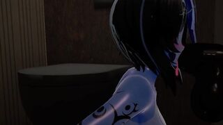 Blue demon succs you in the bathroom