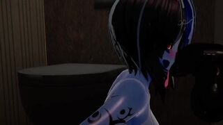 Blue demon succs you in the bathroom
