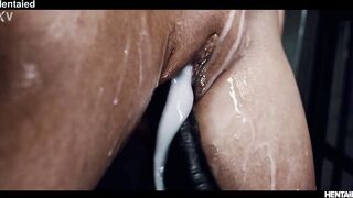Real Life Hentai - Sexy Ellie Luna Fucks, Bukkaked, Cumflated and Creampie Eve Sweet