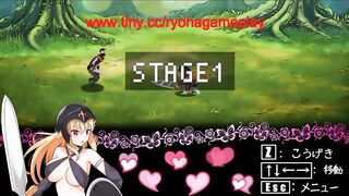 Cute blonde in hentai sex with man and green man in new erotic game video