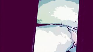 Can’t resist playing while cartoon wife taking huge cock ????????