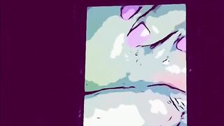 Can’t resist playing while cartoon wife taking huge cock ????????