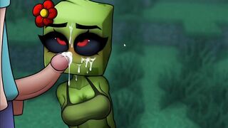 Minecraft Porn Hornycraft Shy Creeper Suck the CUM Out of STEVE Game Gallery