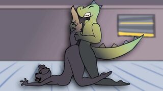 DogFurry x LizardFurry! Rule34 Original Short Animation