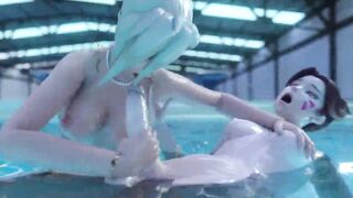 Animation futa sex in the water - shy dickgirl gently fucks a woman