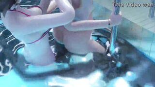 Animation futa sex in the water - shy dickgirl gently fucks a woman