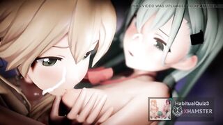MMD r18 prinz eugen and suzuya ahegao from pleasure 3d hentai