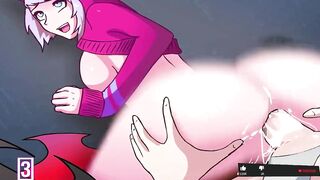 Penetrating transsexual in the ass filling her with futanari milk