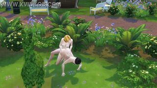 SIMS 4 - MATURE BLONDE GETS PUSSY ATE AND FUCKS CHUBBY BLACK HAIRED LADY IN PUBLIC