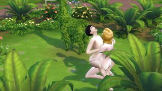 SIMS 4 - MATURE BLONDE GETS PUSSY ATE AND FUCKS CHUBBY BLACK HAIRED LADY IN PUBLIC