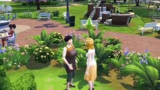 SIMS 4 - MATURE BLONDE GETS PUSSY ATE AND FUCKS CHUBBY BLACK HAIRED LADY IN PUBLIC