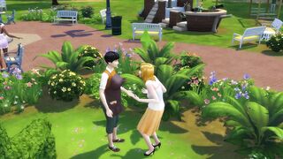SIMS 4 - MATURE BLONDE GETS PUSSY ATE AND FUCKS CHUBBY BLACK HAIRED LADY IN PUBLIC