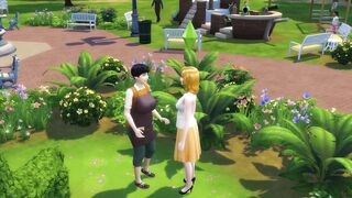 SIMS 4 - MATURE BLONDE GETS PUSSY ATE AND FUCKS CHUBBY BLACK HAIRED LADY IN PUBLIC