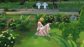 SIMS 4 - MATURE BLONDE GETS PUSSY ATE AND FUCKS CHUBBY BLACK HAIRED LADY IN PUBLIC