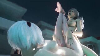 Animated futa sex underwater - 3d futanari lesbian wet sex