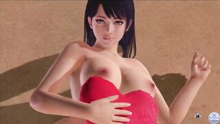 Dead or Alive Xtreme Venus Vacation Lobelia Valentine's Day Heart Cushion Pose Nude Mod Fanservice A