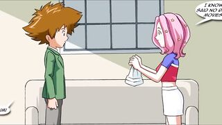 Digimon (Tai Mimi and Sora Adults Porn Parody) - Movie night at Tai's (Hard Sex) (Anime Hentai)