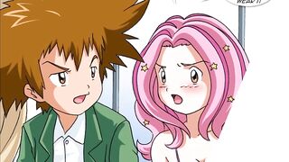 Digimon (Tai Mimi and Sora Adults Porn Parody) - Movie night at Tai's (Hard Sex) (Anime Hentai)