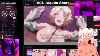 LEWD VTUBER CUMS WHILE WATCHING HENTAI WITH A BUTT PLUG AND LUSH IN HER!!! ll FANSLY : MIZZPEACHY