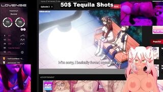 LEWD VTUBER CUMS WHILE WATCHING HENTAI WITH A BUTT PLUG AND LUSH IN HER!!! ll FANSLY : MIZZPEACHY
