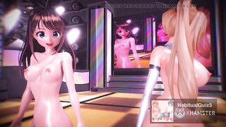 mmd r18 Kizuna Ai & Mirai Akari Agent Yoru wo Yuku and Sex Party 3d hentai