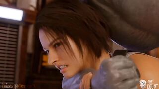 jill valentine gets fucked anal by a huge cock monster cumshot inside