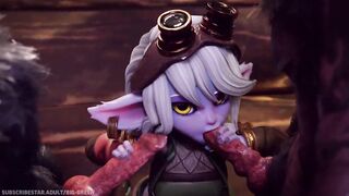 Tristana stretched by monster cocks