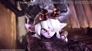 Tristana stretched by monster cocks