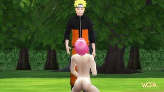 NARUTO UZUMAKI uses JUTSU SHADOW CLONE and fucks SAKURA HARUNO
