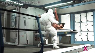A hot black girl needs a huge cyborg cock in her ass
