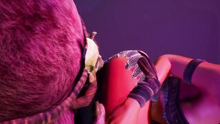 Furry monster with a huge horsecock | put a dildo on the table