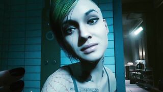 Animation lesbian sex where Judy Alvarez fucking girl, hot cyberpunk porno mod