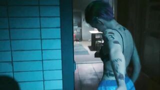 Animation lesbian sex where Judy Alvarez fucking girl, hot cyberpunk porno mod