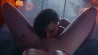 Two lesbians have sex - 3d animation erotica and soft porn