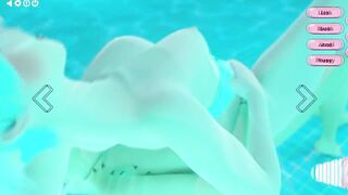 Hot futa sex near pool - sexy girl sucks cock, and animation dickgirl fucks bitch and cum on body
