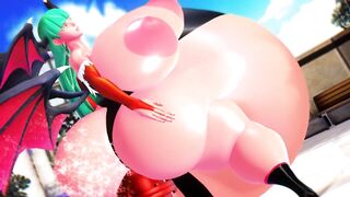 Morrigan Aensland Water Filling With a Hydrant | Imbapovi