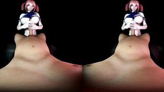 Japanese big boob hentai schoolgirl uncensored make handjob with two hands - VR180