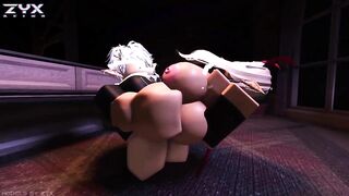 Fucking her at the Hotel's Library