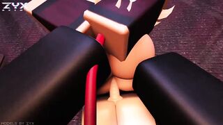 Fucking her at the Hotel's Library
