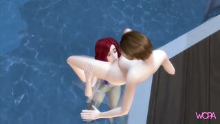 [TRAILER] best friends having fun in the pool with lots of wet pussy