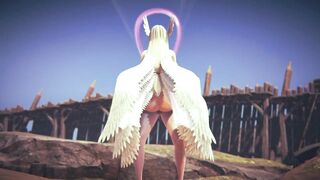 Angewomon Stand and Carry POV | Digimon Hentai Parody
