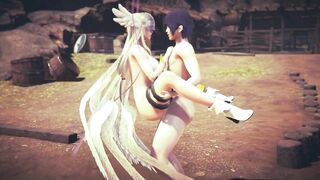 Angewomon Stand and Carry POV | Digimon Hentai Parody